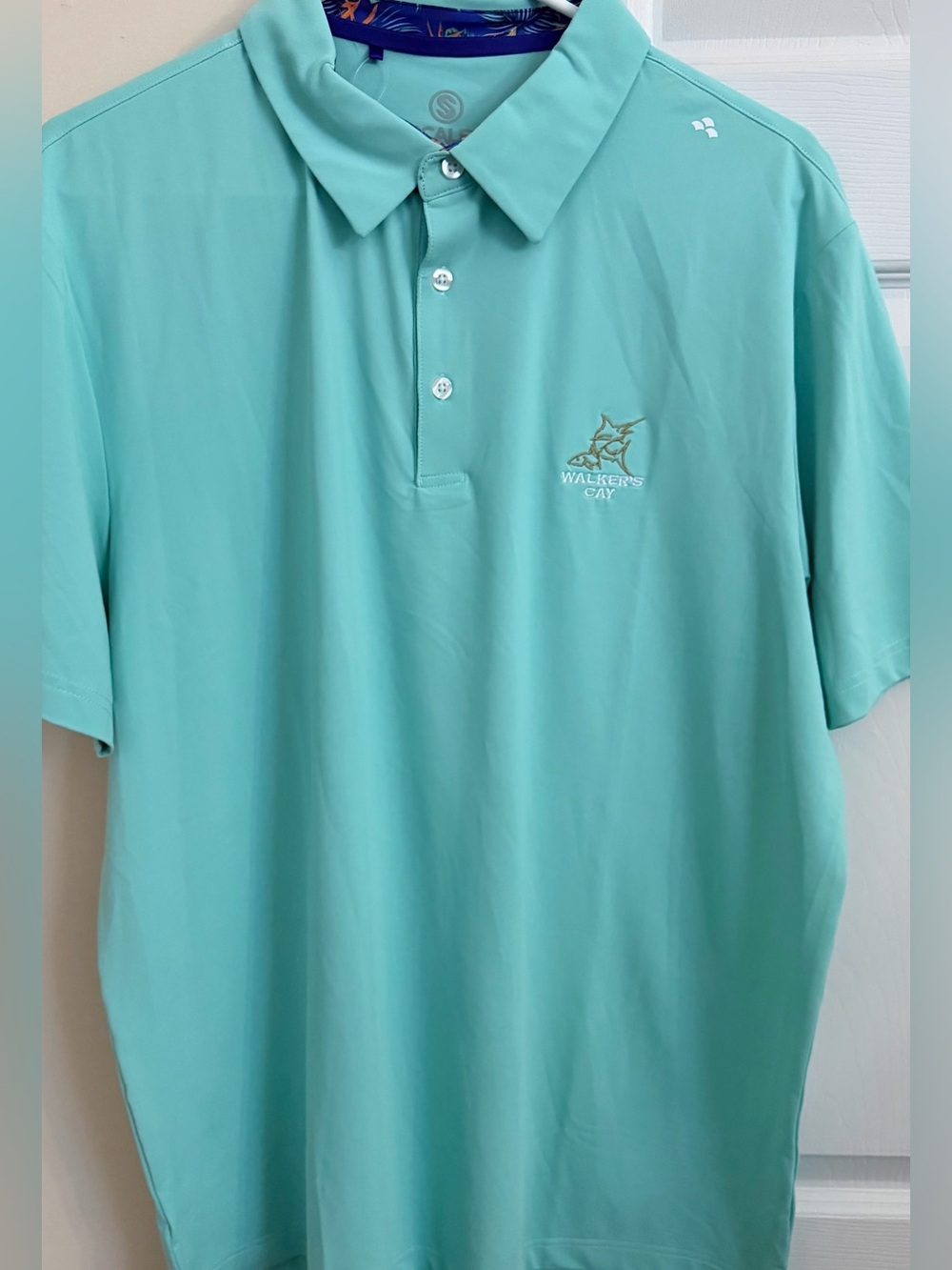 NWT Scales Seafoam w/ WalkersCay Logo Men’s L Short Sleeve Polo Shirt